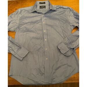 Saks Fifth Avenue Shirt Mens 16-34/35 Blue Button Up Classic Fit